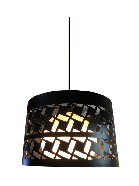 2156/1 Black Drum Pendant Lamp (E27)