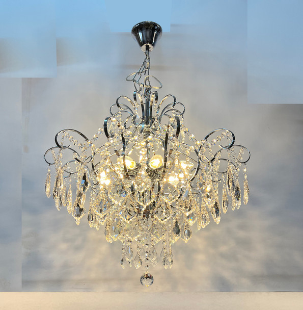 A07-8 Silver E14 Crystal Chandelier (Climate Voucher Eligible)