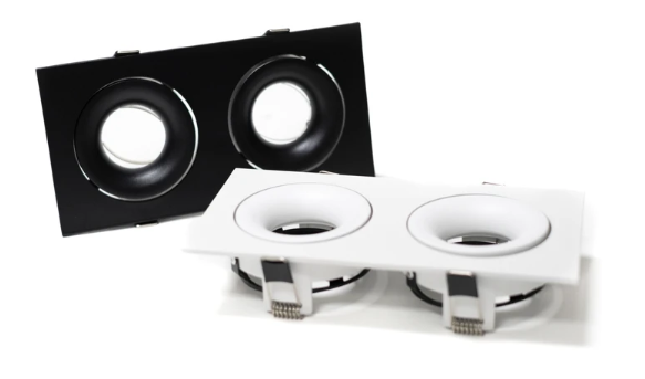 Liniq S2 Rectangle GU10 Spotlight (Black/White) (surface: 205mmx105mm, cuthole: 95x185mm)