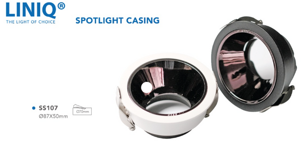 Liniq SS107 GU10 Spotlight (Black/White) (surface: 87mm, cuthole: 70mm)