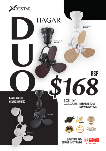Bestar Duo Corner Fan 16"