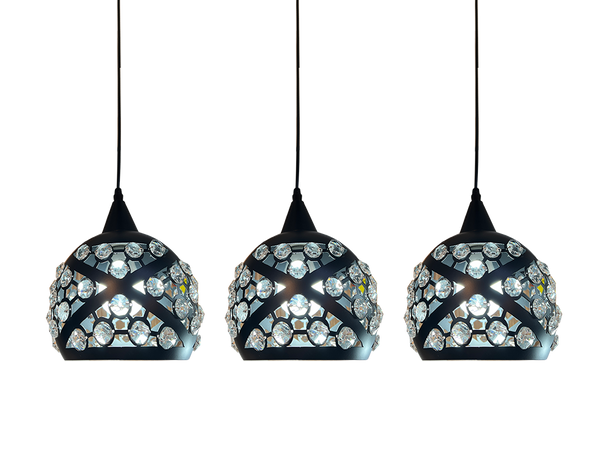 56/3 Black Crystal E27 Dining Lamp (Climate Voucher Eligible)