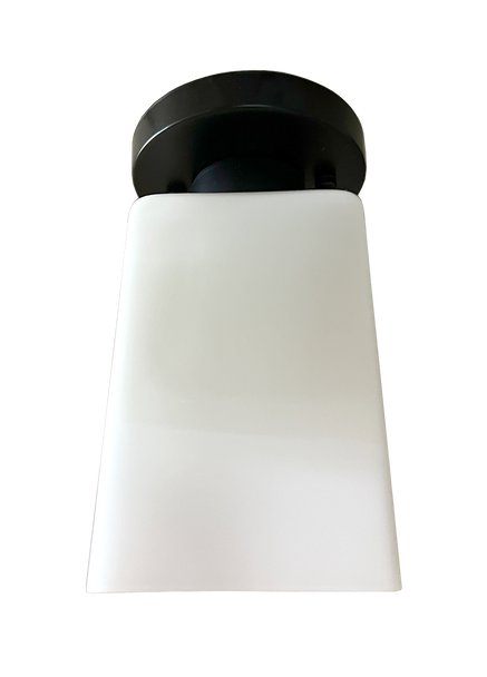 2002/1 White Square Glass E27 Ceiling Lamp