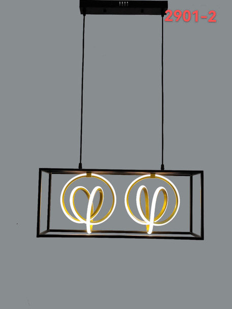 2901-2 Black Long Modern Hanging Lamp