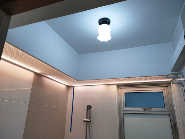 08 Floral White Glass E27 Ceiling Lamp