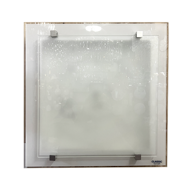 8009 White Square Glass Ceiling Lamp