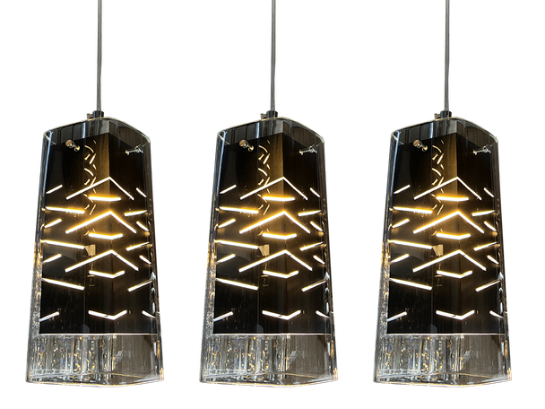 5814/3 Black E27 Glass LED Dining Lamp 