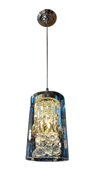 1013/1 Silver E27 Crystal Pendant Lamp