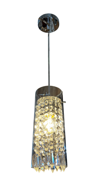 226/1 Silver E27 Crystal Pendant Lamp