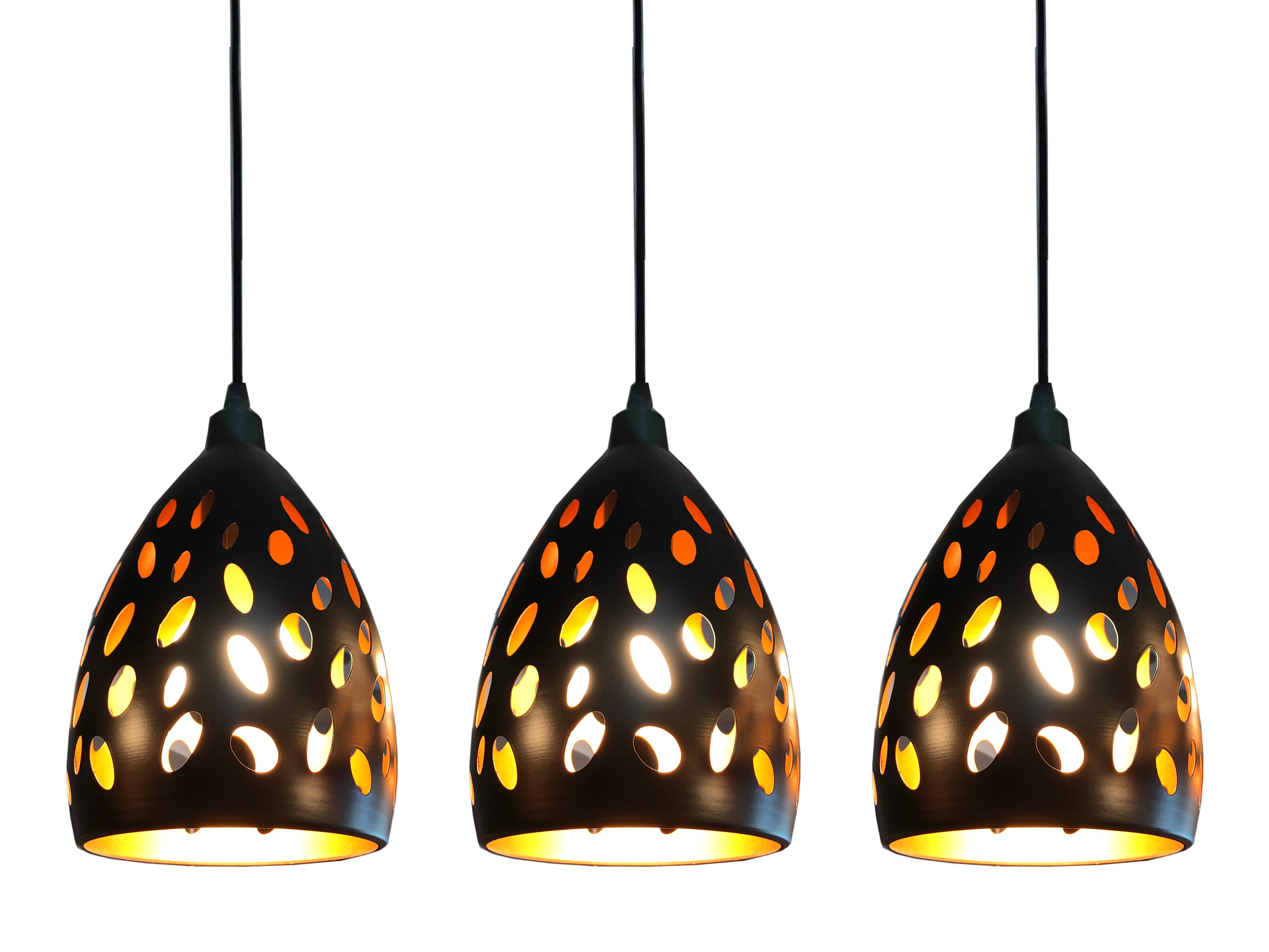 black and gold hanging light