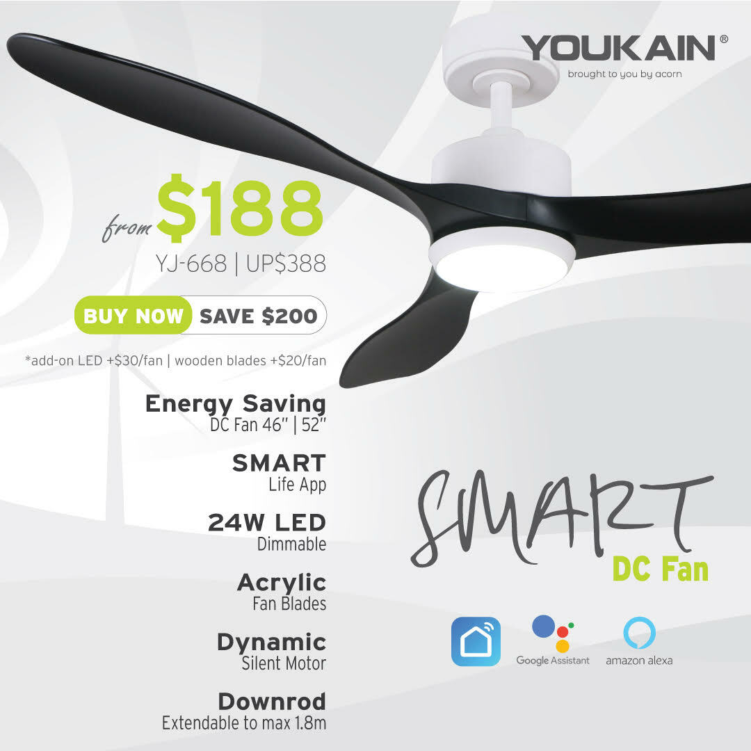 Youkain Downrod Ceiling Fan 1