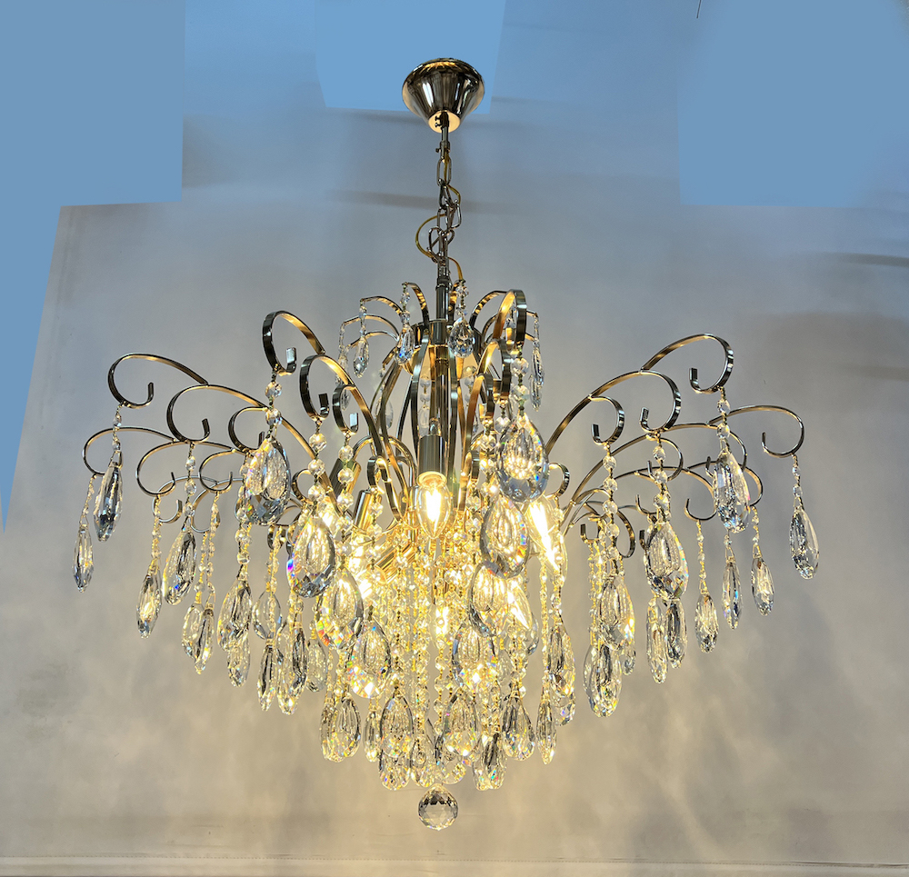 8 bulb crystal chandelier