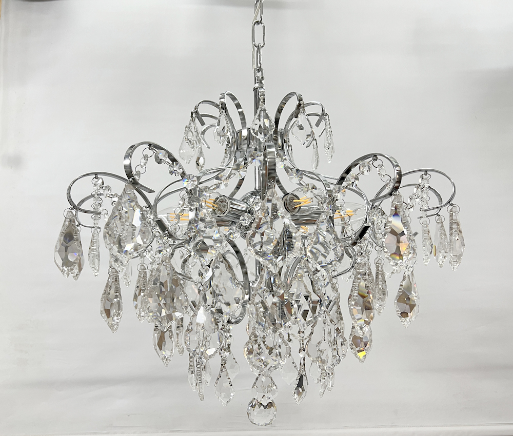 white and silver chandelier