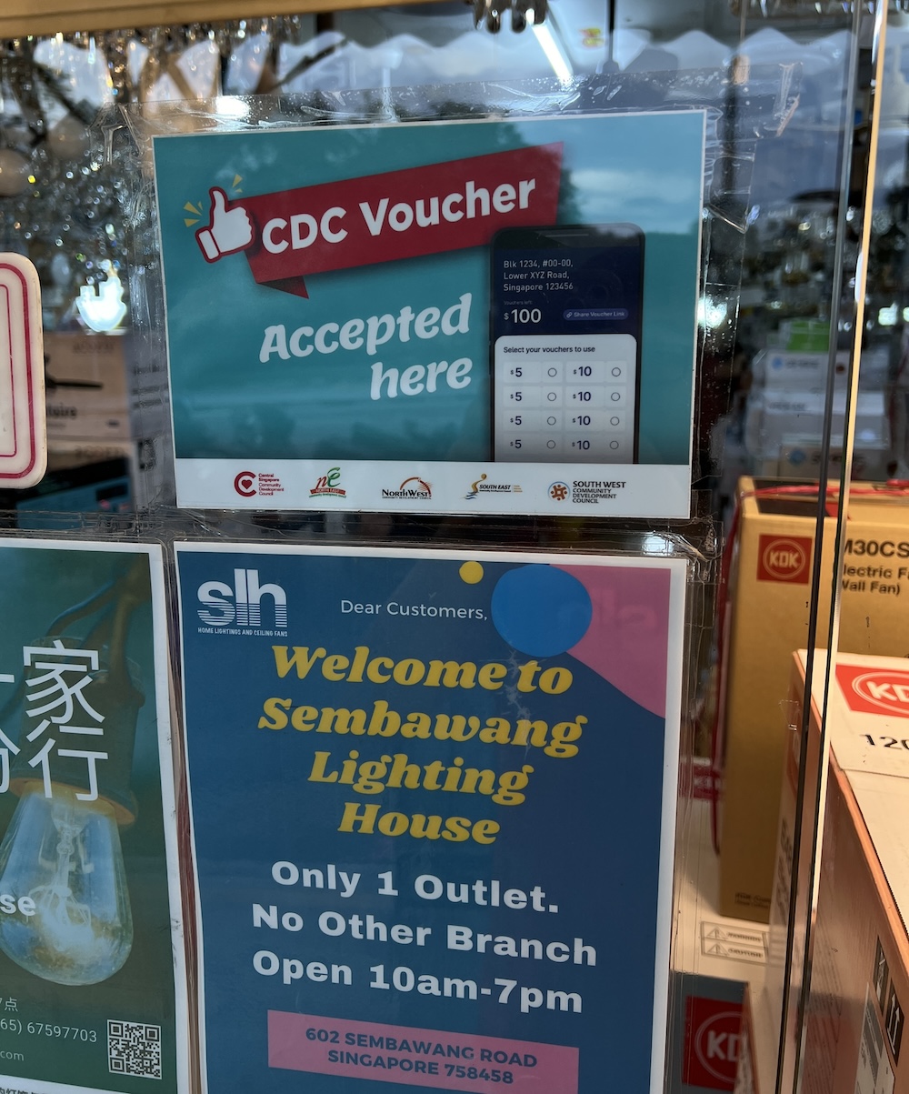 You can use CDC Voucher at Sembawang Lighting Sembawang Lighting
