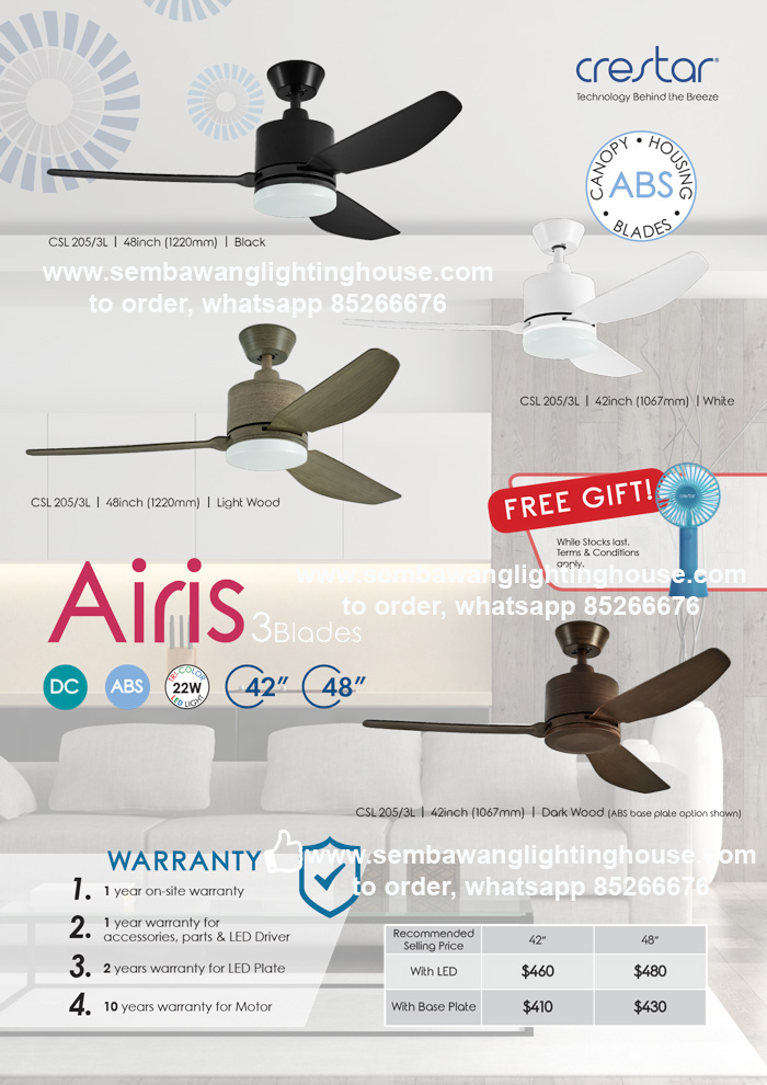 Free Install Crestar Airis 42 48 Dc Motor Ceiling Fan No Light