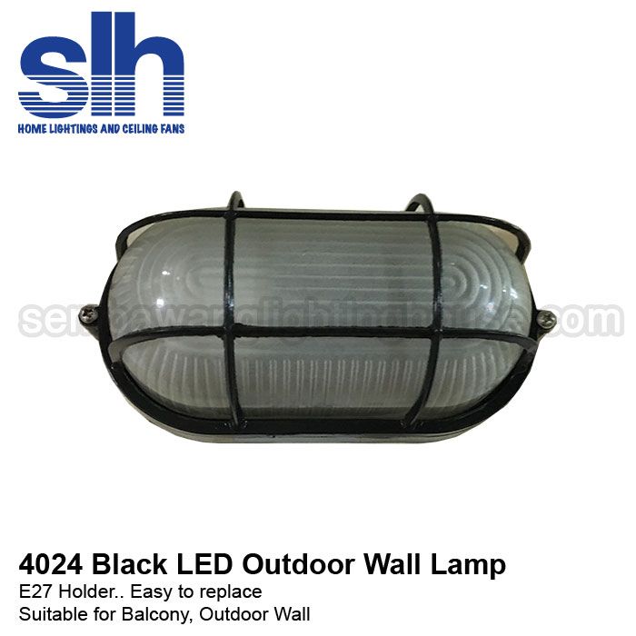 4024 Small E27 Led Wall Lamp Black Sembawang Lighting House Pte Ltd