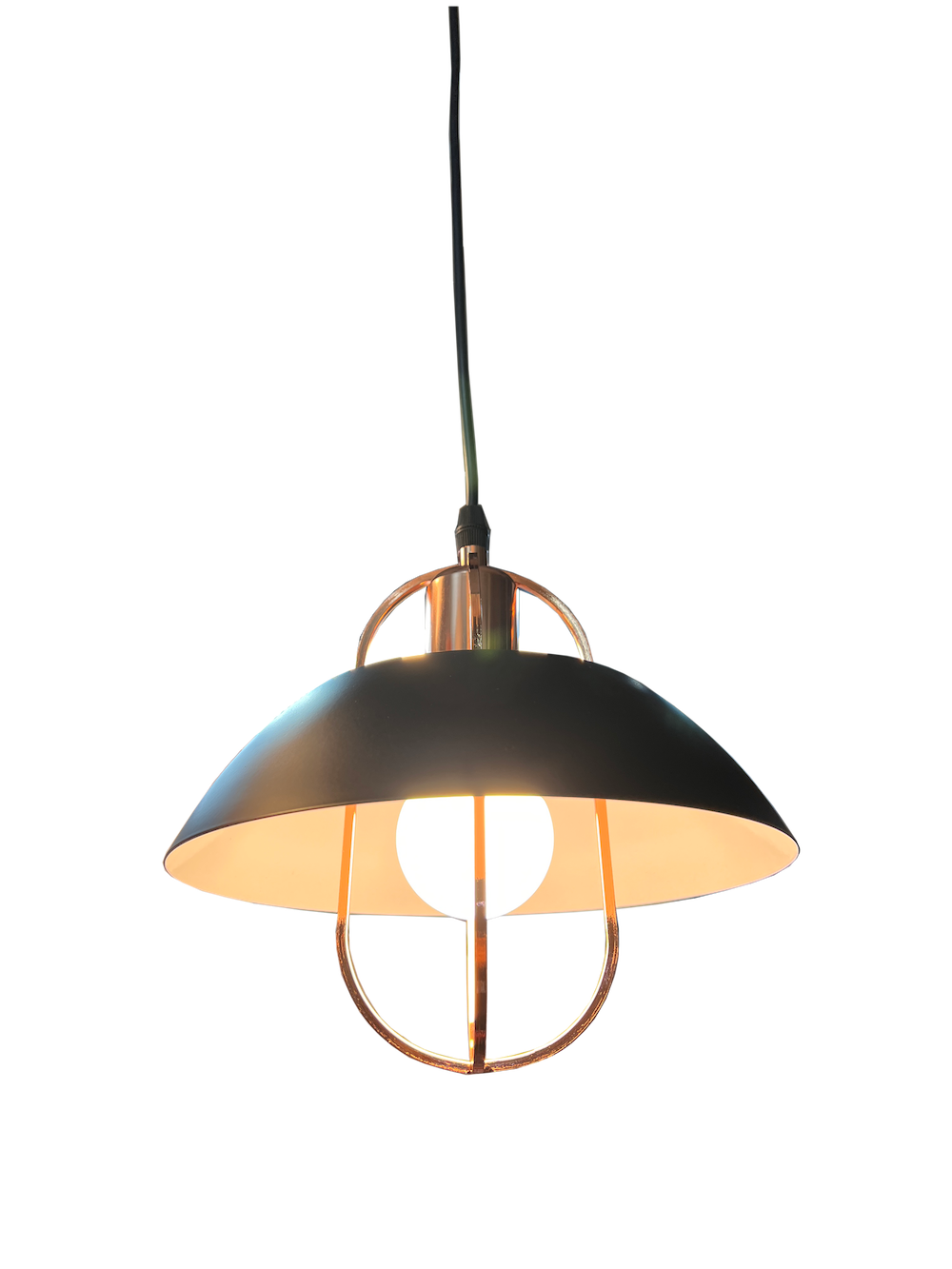 black and copper pendant lights