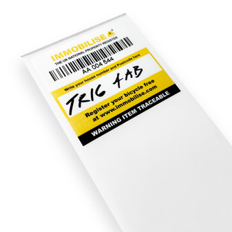 Wraparound label with postcode written Wraparound label with postcode written