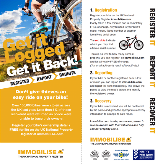 Front and back of leaflet
