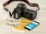Labels with mobile phone and camera