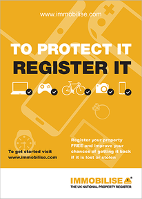 Immobilise Registration Portrait A3 Poster