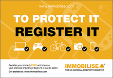 Immobilise Registration Landscape A3 Poster
