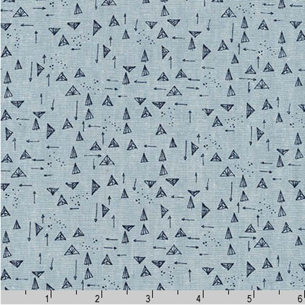 Robert Kaufman Forage by Noodlehead Triangles in Chambray