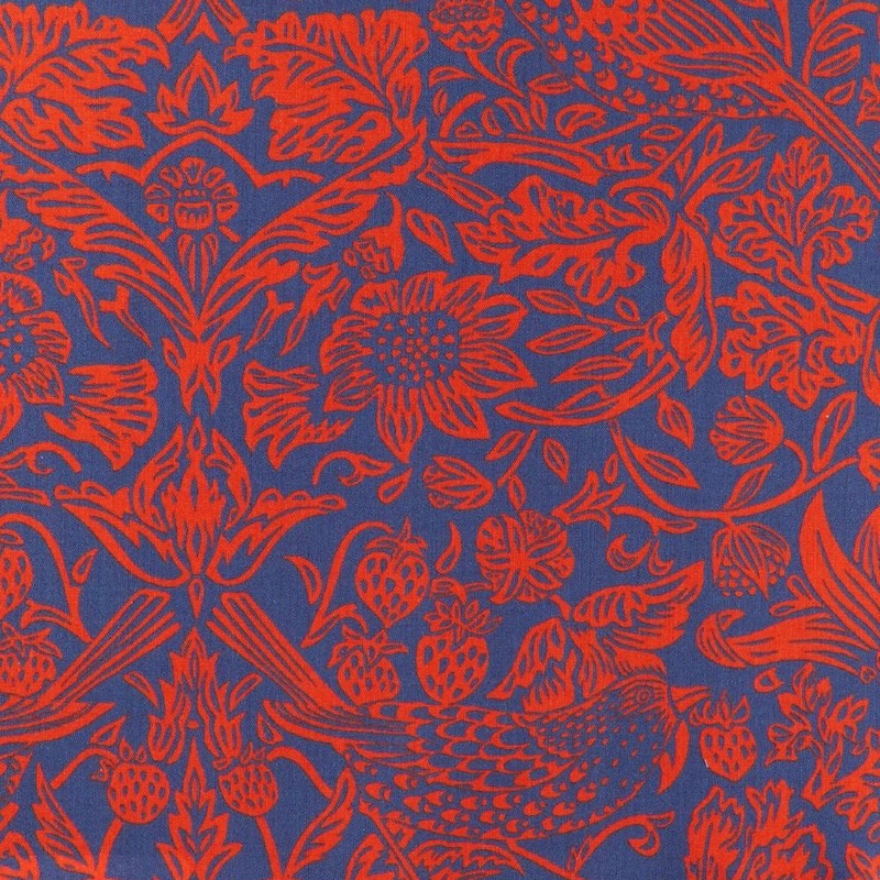 Liberty Strawberry Meadow B (Burnt Orange / Blue Base)