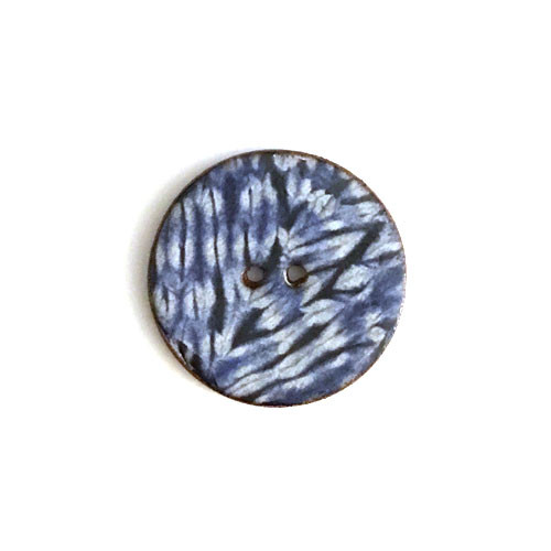 Indigo Shibori Ceramic Button - 1 and 1/16