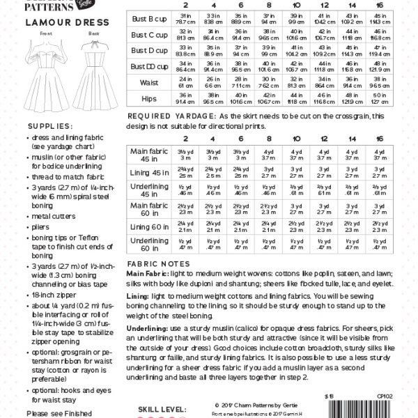 Charm Patterns L'Amour Dress