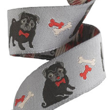 Pug Ribbon by Jessica Jones - 7/8" Pug Ribbon by Jessica Jones - 7/8"