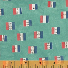 Wonder by Carrie Bloomston - French Flags in Aqua Wonder by Carrie Bloomston - French Flags in Aqua