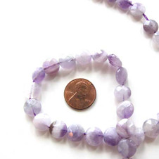 Flat Round 10mm Amethyst Bead