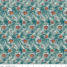 Liberty Quilting: Hesketh House Collection - Pipers Peacock in Dark Green Liberty Quilting: Hesketh House Collection - Pipers Peacock in Dark Green