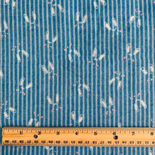 Kokka - Denim Animal Double Gauze - Bunny Stripe - 1.25 yards Kokka - Denim Animal Double Gauze - Bunny Stripe - 1.25 yards