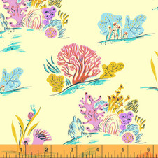 Malibu by Heather Ross - Coral in Blue Malibu by Heather Ross - Coral in Blue