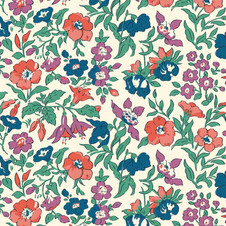 Liberty Fabrics: Mamie C Organic Tana Lawn®(Blue and Red) Liberty Fabrics: Mamie C Organic Tana Lawn®(Blue and Red)