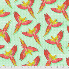 Free Spirit: Daydreamer by Tula Pink - Macaw Ya Later in Mango Free Spirit: Daydreamer by Tula Pink - Macaw Ya Later in Mango