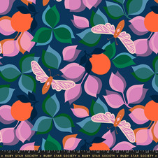 Ruby Star Society: Stay Gold by Melody Miller - New Leaf in Navy (RAYON) Ruby Star Society: Stay Gold by Melody Miller - New Leaf in Navy (RAYON)