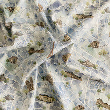 Liberty Fabrics: Rue de Paris C (Blue) Tana Lawn® Liberty Fabrics: Rue de Paris C (Blue) Tana Lawn®