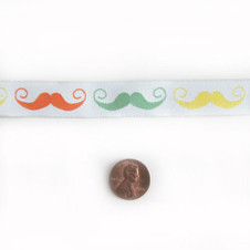 Mustaches 5/8" Jacquard Ribbon Mustaches 5/8" Jacquard Ribbon