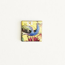 Peacock Square Ceramic Button Peacock Square Ceramic Button