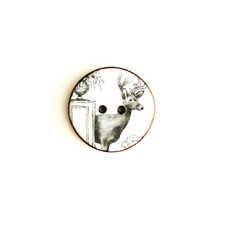 Stag Ceramic Button - 1 and 1/16" Stag Ceramic Button - 1 and 1/16"