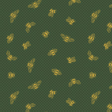 Lewis & Irene - Honey Bee: Bees in British Green Gold Metallic Lewis & Irene - Honey Bee: Bees in British Green Gold Metallic