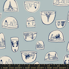 Ruby Star Society: Jolly Darlings - Snowglobes in Arctic - 2.25 yards Ruby Star Society: Jolly Darlings - Snowglobes in Arctic - 2.25 yards