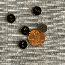 Shiny Black Button with Sparkly Edge - 0.39" (10 mm)