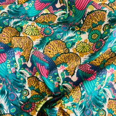 Liberty Fabrics: Peacock Dandy C Organic Tana Lawn® (Turquoise Orchid) Liberty Fabrics: Peacock Dandy C Organic Tana Lawn® (Turquoise Orchid)
