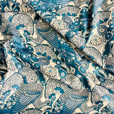 Liberty Fabrics: Peacock Dandy C Organic Tana Lawn® (Blue) Liberty Fabrics: Peacock Dandy C Organic Tana Lawn® (Blue)