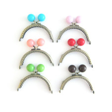 Big Bead Antiqued Bronze Purse Frame 3.5"