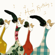 Anna Wright: Happy Birthday Geese Gold Foil Card Anna Wright: Happy Birthday Geese Gold Foil Card